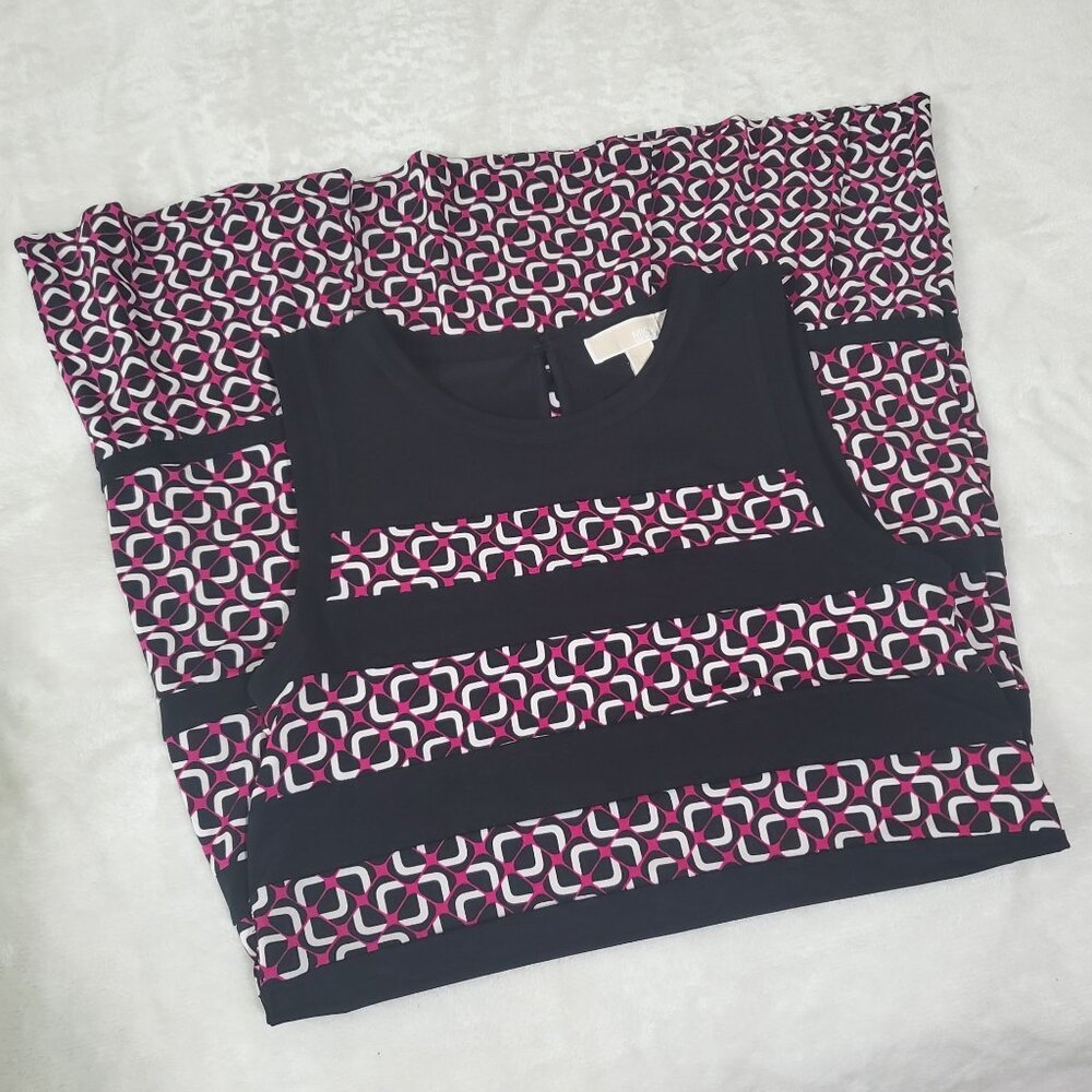 Michael kors womens mini dress sz medium deep Fuchsia round neck sleeveless new - Picture 14 of 16